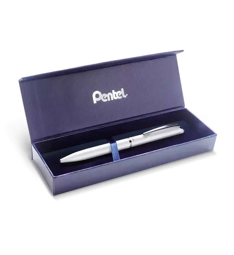 Eleganckie pióro kulkowe energel 0,7 mm bl2007 w etui białe