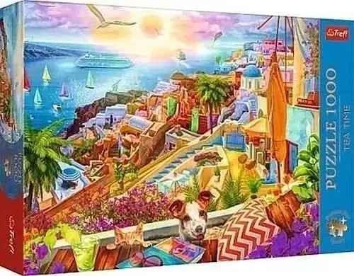 Puzzle 1000 Tea Time Z wizytą na Santorini