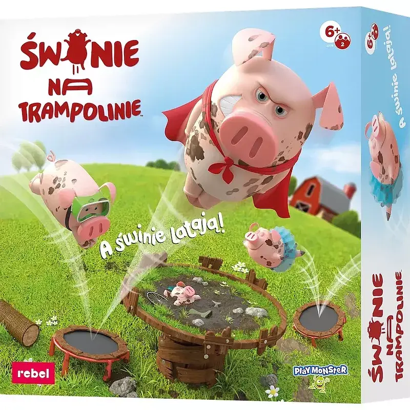 Gra świnie na trampolinie