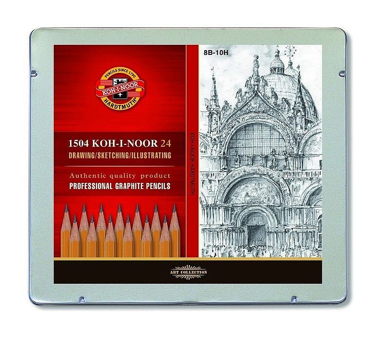 Ołówek koh-i-noor grafitowy 1504 art 8b-10h 24 sztuki