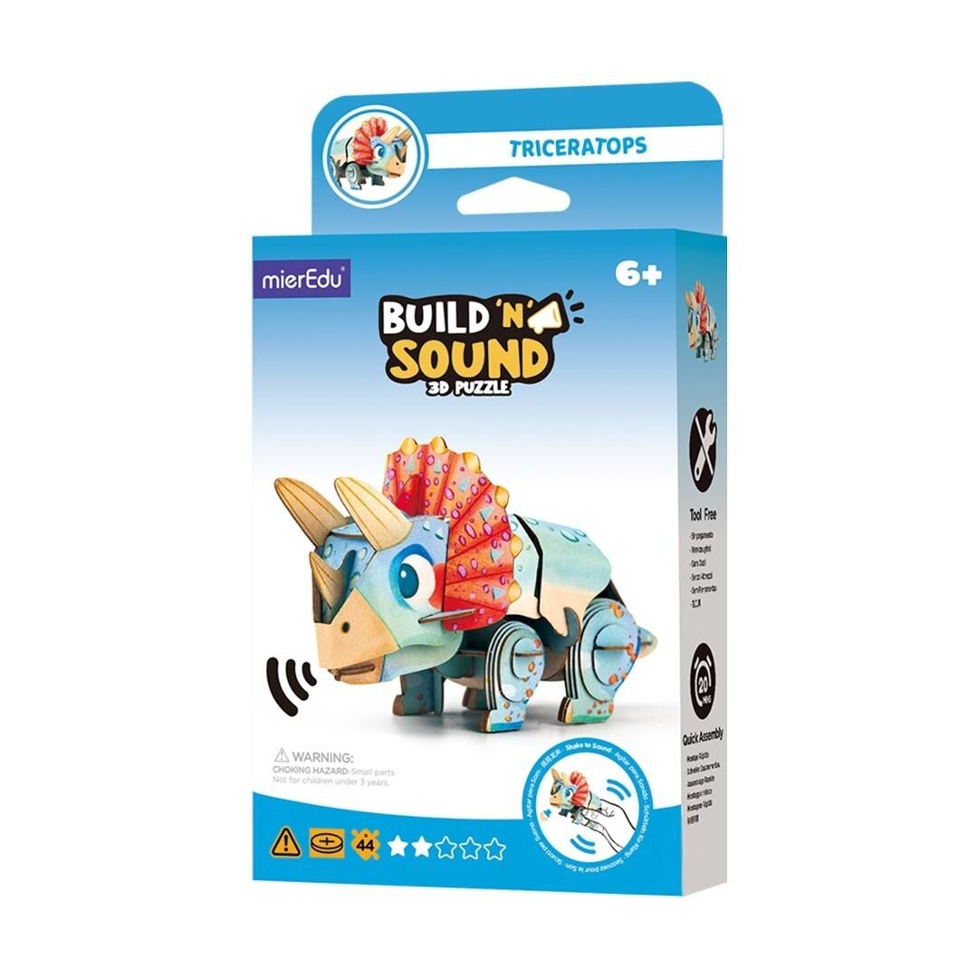 Puzzle 3D. Buduj i słuchaj - Triceratops