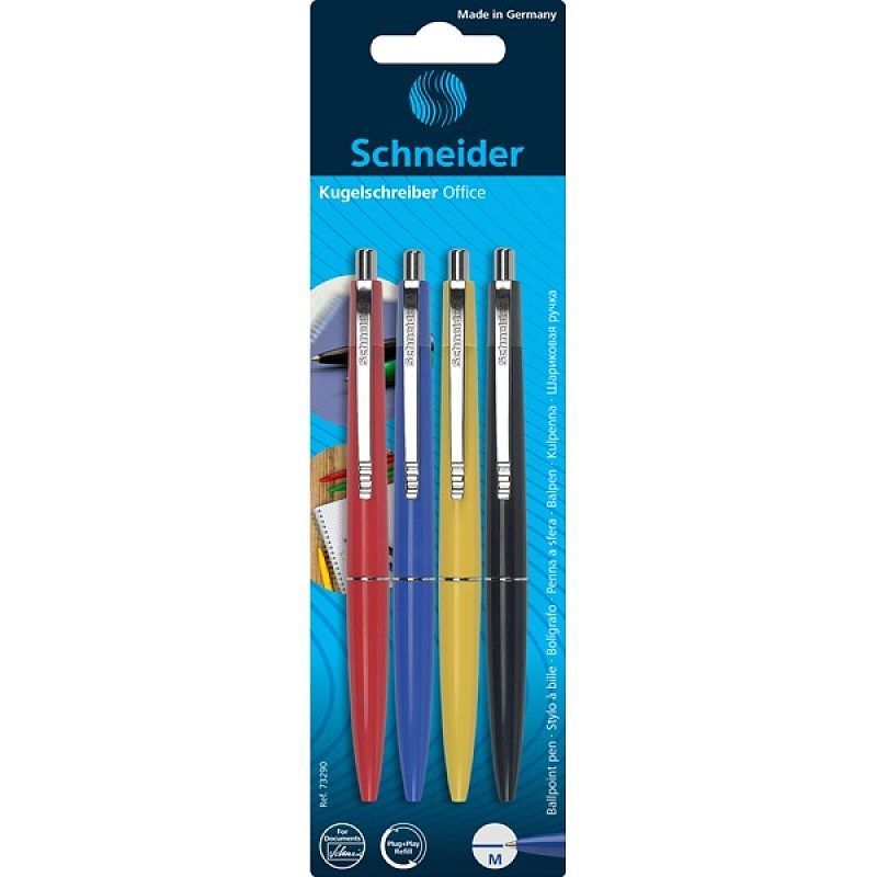 Długopis automatyczny schneider office 1mm 4szt. Niebieski blister