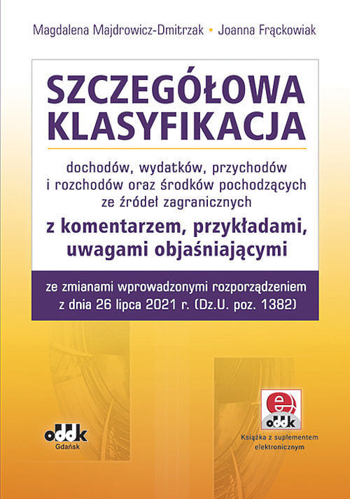 Szczegółowa klasyfikacja dochodów wydatków przychodów i rozchodów oraz środków pochodzących ze źródeł zagranicznych z komentarzem