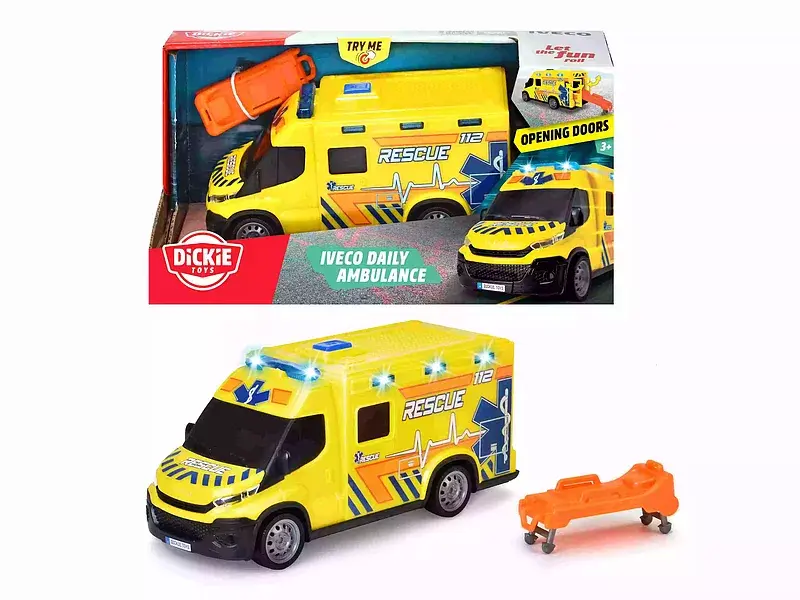 Ambulans dickie toys sos iveco 18 cm