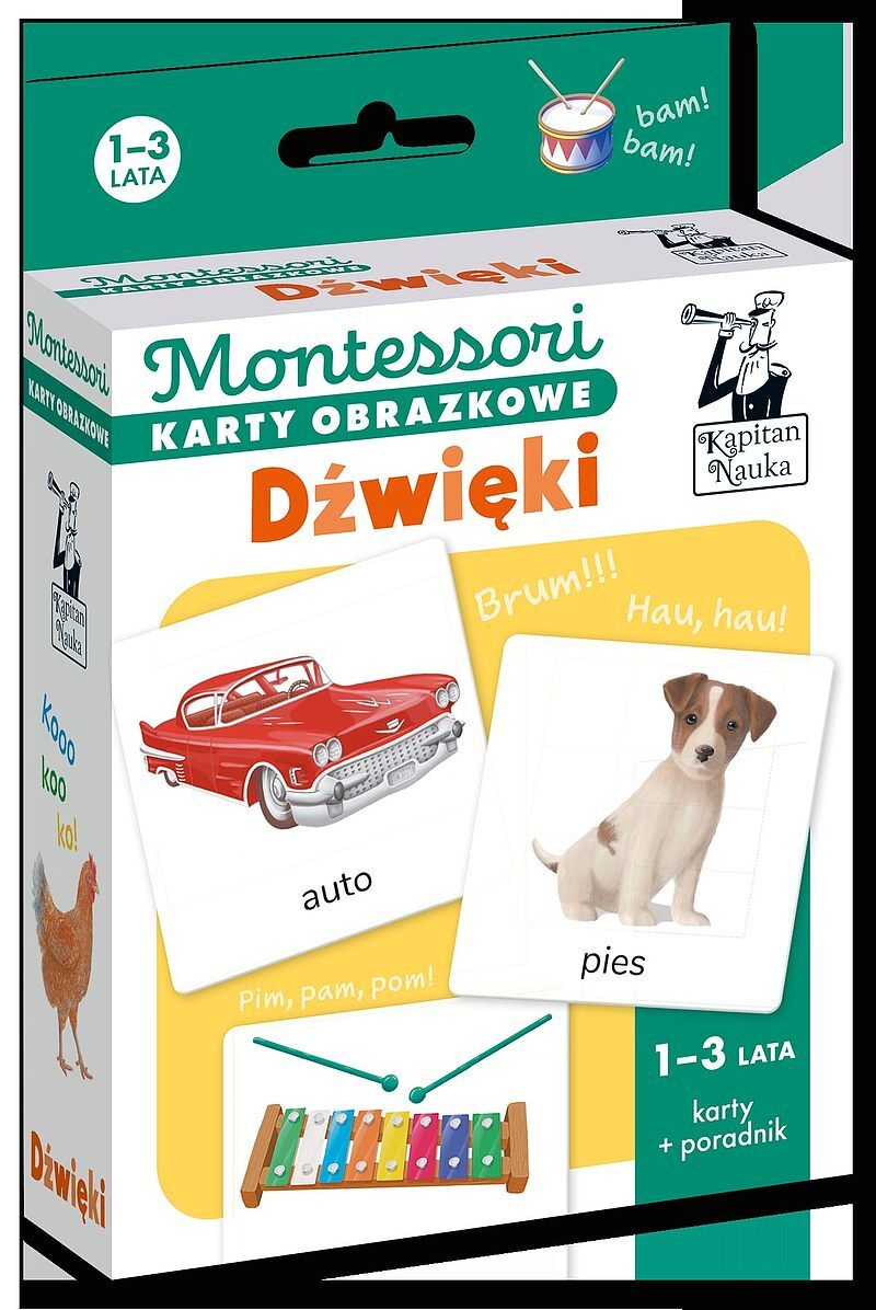 Montessori. Karty obrazkowe Dźwięki (1-3 lata). Kapitan Nauka