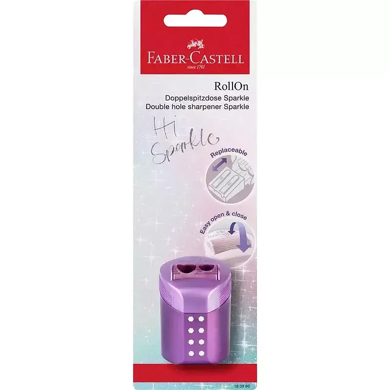 Temperówka podwójna rollon sparkle blister faber--castell 1szt mix
