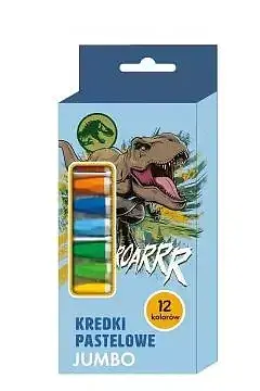 Kredki pastelowe jumbo 12 kolorów  jurassic park