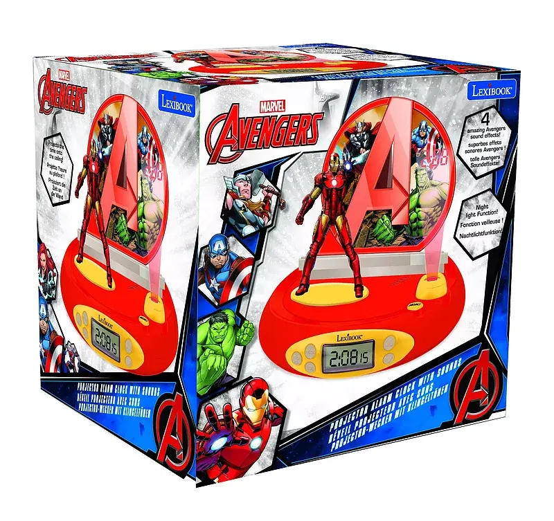 Budzik z projektorem 3d iron man avengers lexibook rp510av