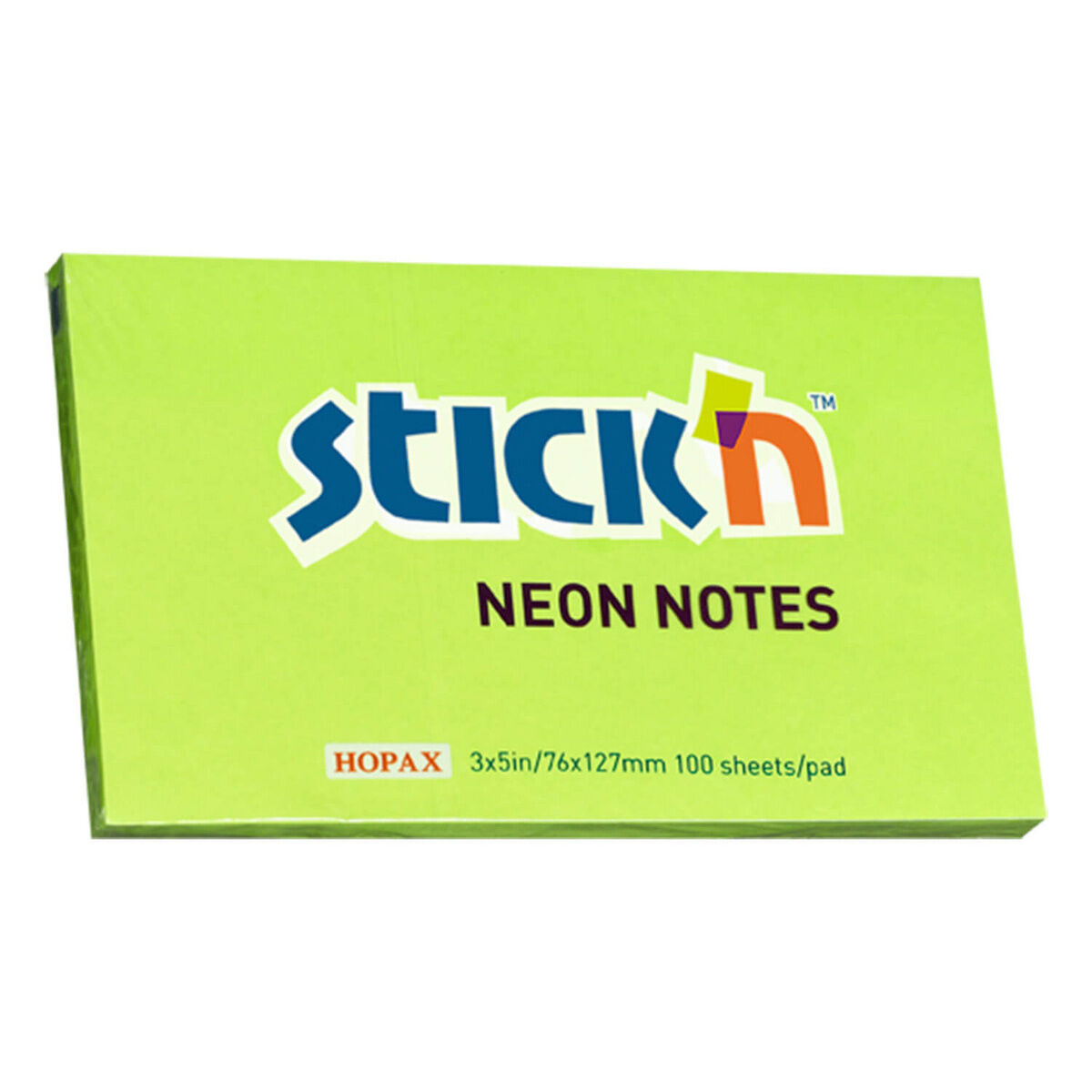 Notes samoprzylepny 127x76mm zielony neon 100 kartek
