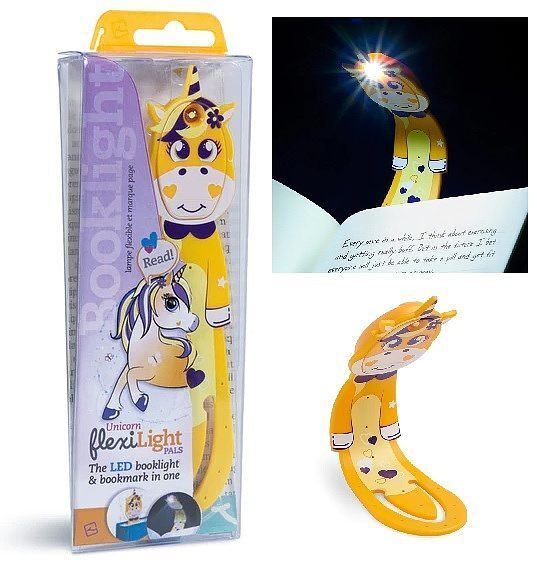 Lampka do książki jednorożec żółty flexilight pals