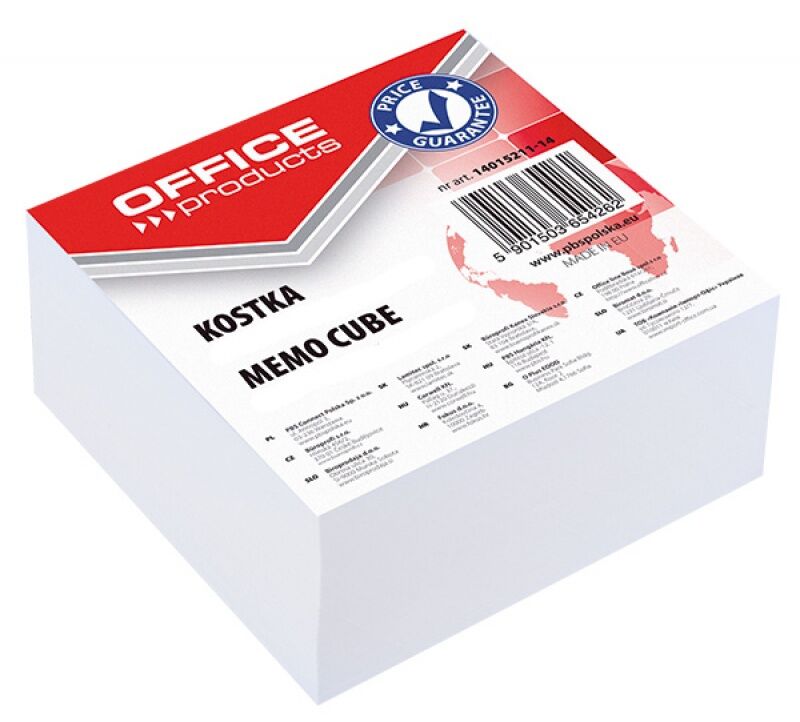 Karteczki Office Products klejone 85x85x40mm białe