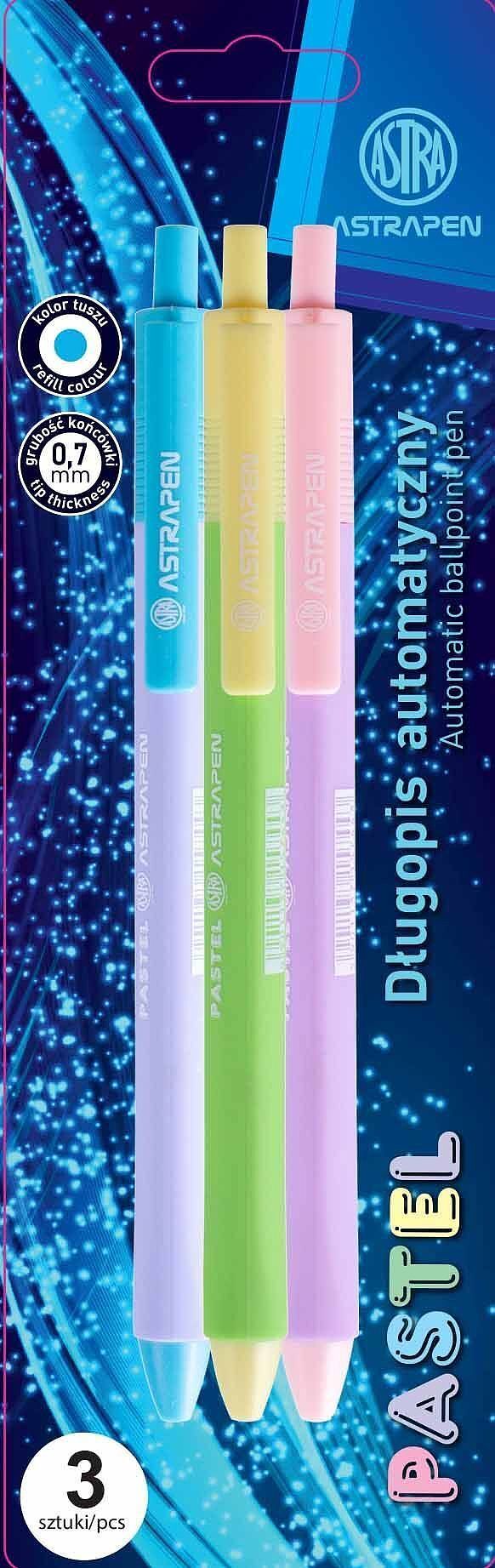 Długopis automatyczny Pastel 3 sztuki