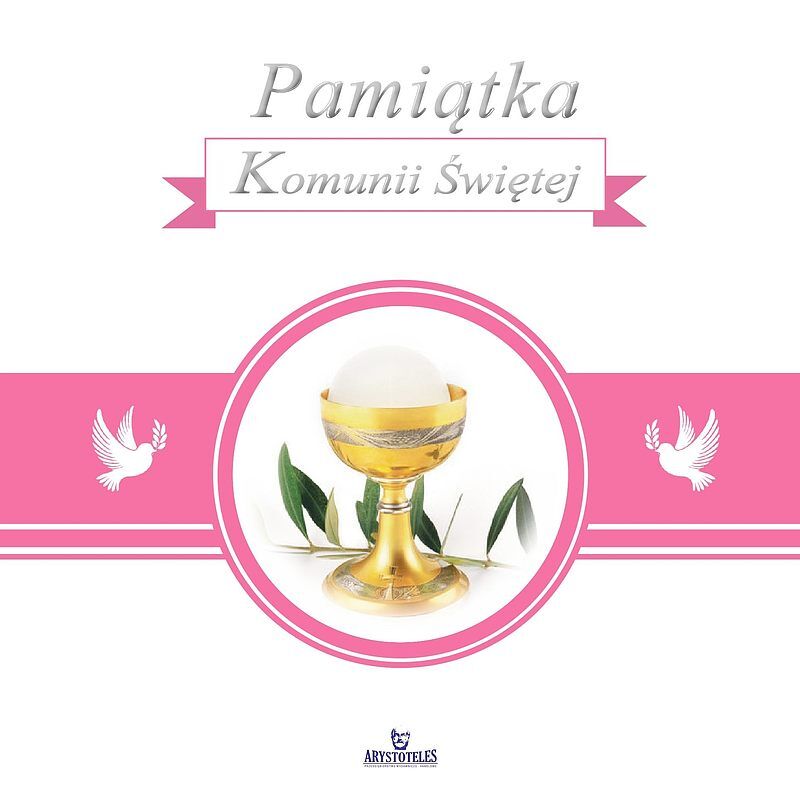 Pamiątka komunii świętej różowa