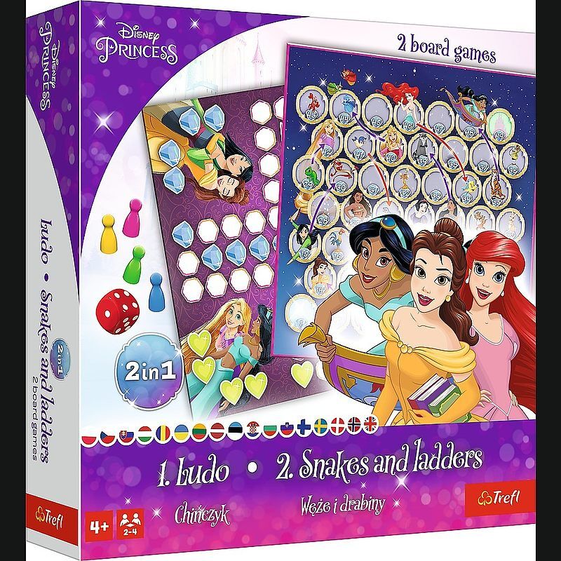 2w1 Chińczyk Węże i drabiny Disney Princ
