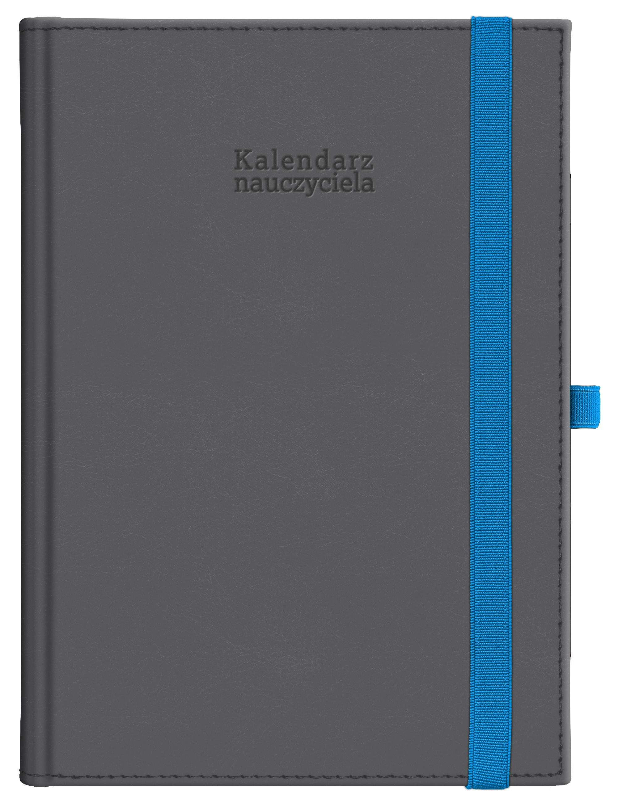 Kalendarz nauczyciela 2026/2027 A5T Nebraska z gumką szary