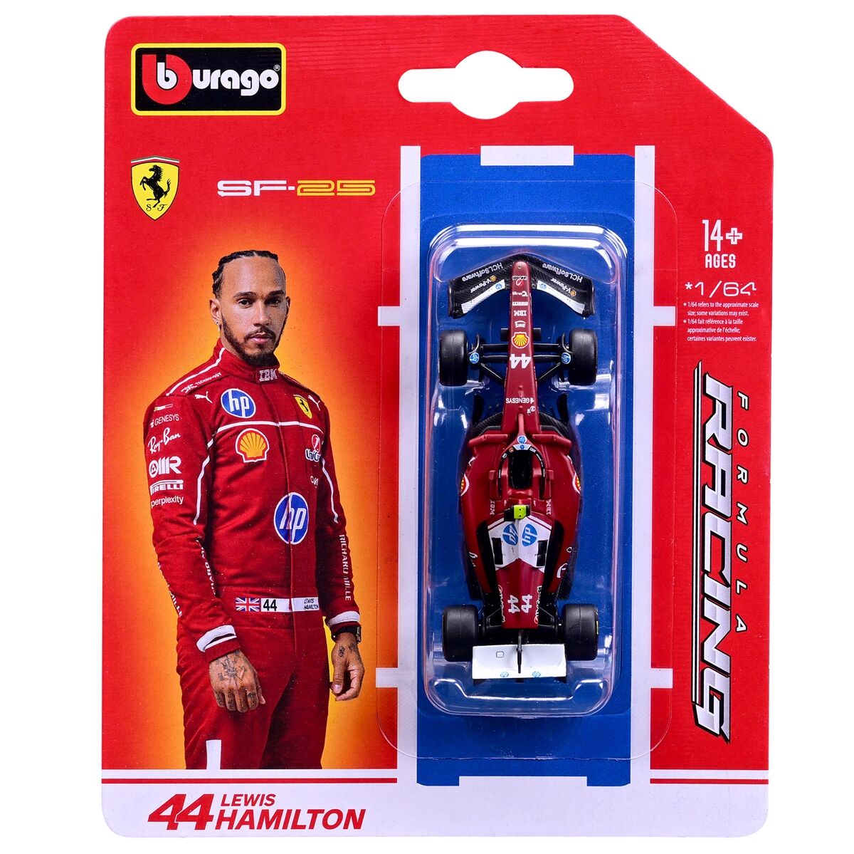 Bburago Model BOLID F1 Ferrari SF-25 2025 Lewis Hamilton 1:64 18-56801