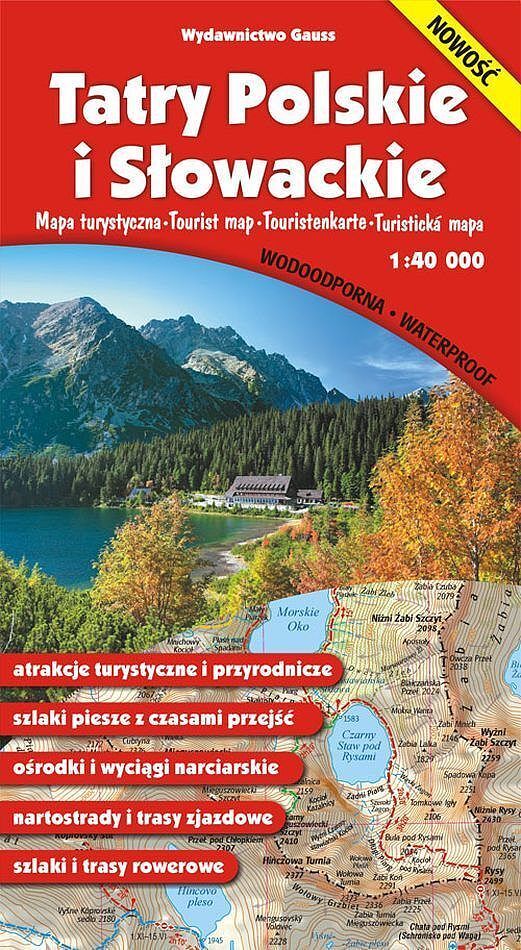 Tatry polskie i słowackie. Mapa 1:40 000 wyd. Foliowane, wyd. 4