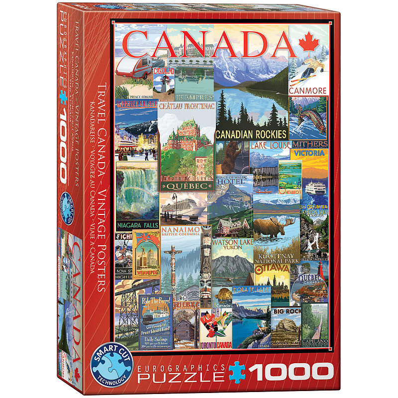 Puzzle 1000 travel canada vintage poste 6000-0778