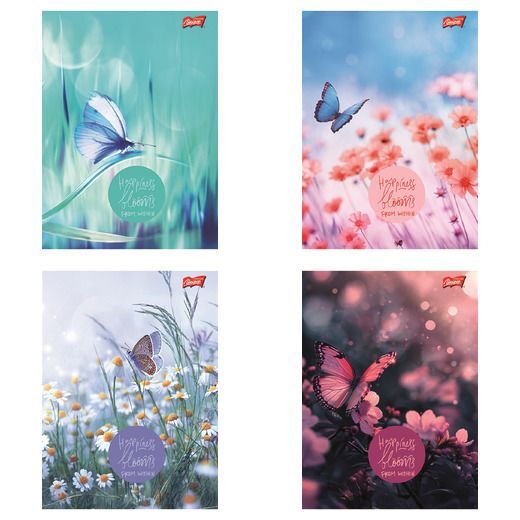 Paczka Zeszyt A5 96k.krata okładka laminowana Butterfly Meadow mix 10 sztuk