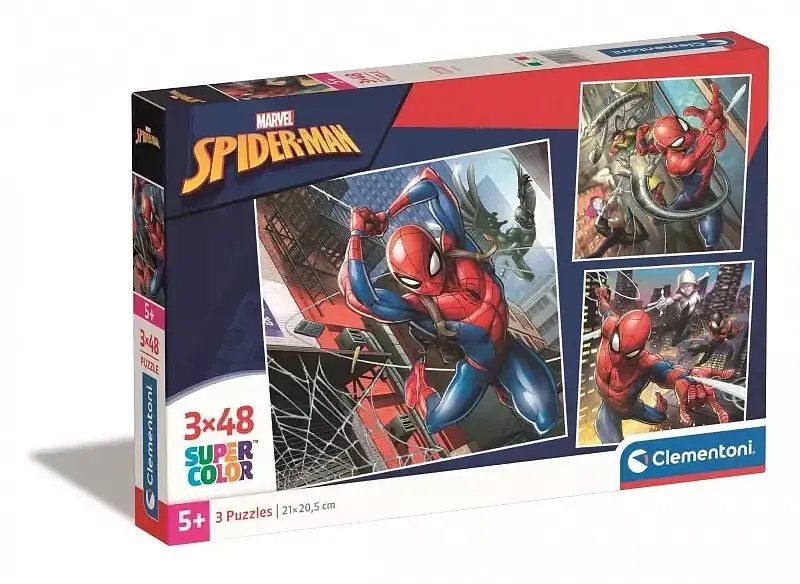 Puzzle 3 x 48 super kolor spider-man