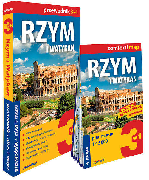 Rzym i Watykan 3w1 przewodnik + atlas + mapa