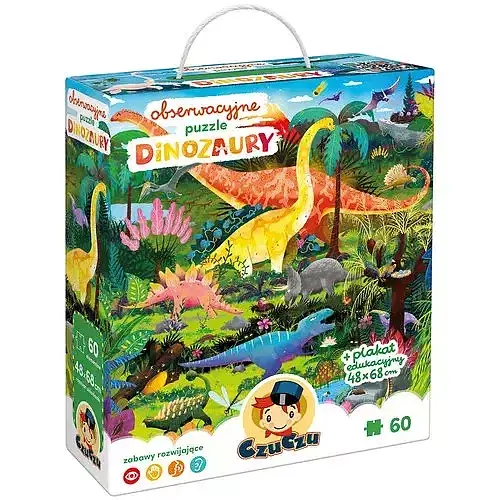 Puzzle 60 obserwacyjne dinozaury czuczu