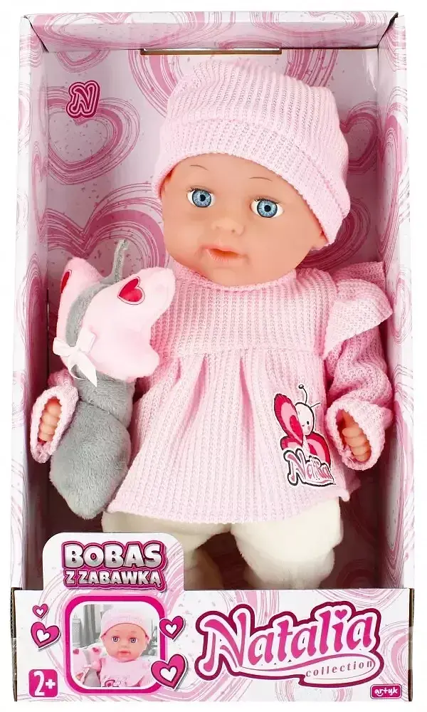 Lalka natalia bobas z zabawką 33 cm