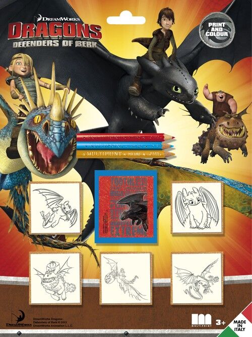 Pieczątki blister 5 sztuk Dragons