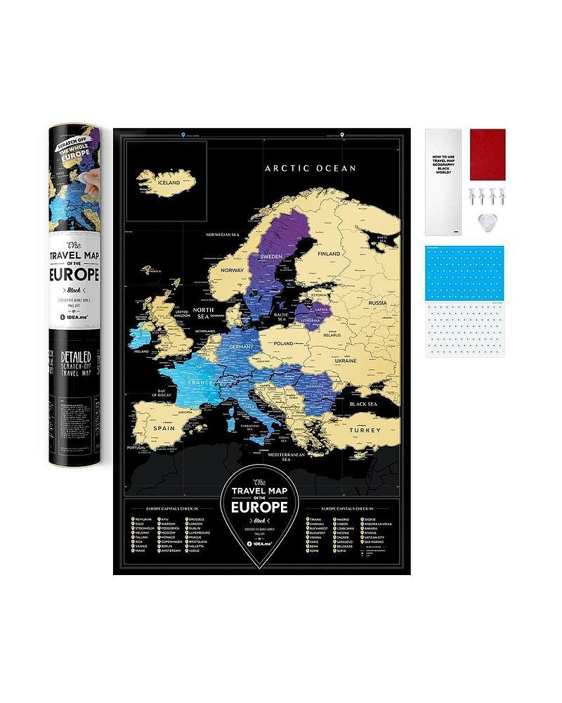 Mapa zdrapka travel map black europe