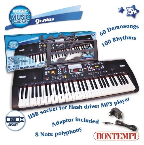 Organy elektroniczne 61 klawiszy adapter gniazdo USB