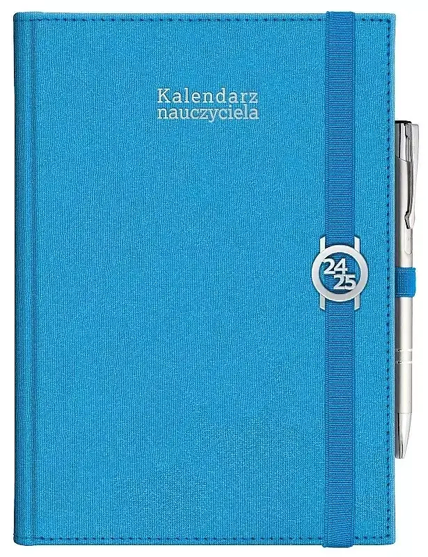 Kalendarz 2024/2025 nauczyciela b5 kraft  z gumką niebieski