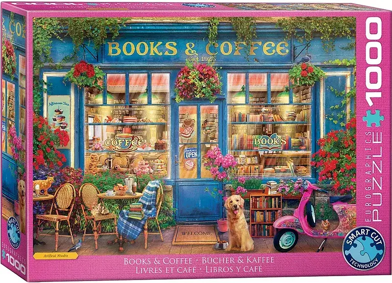 Puzzle 1000 books & coffee by gary walton 6000-5869