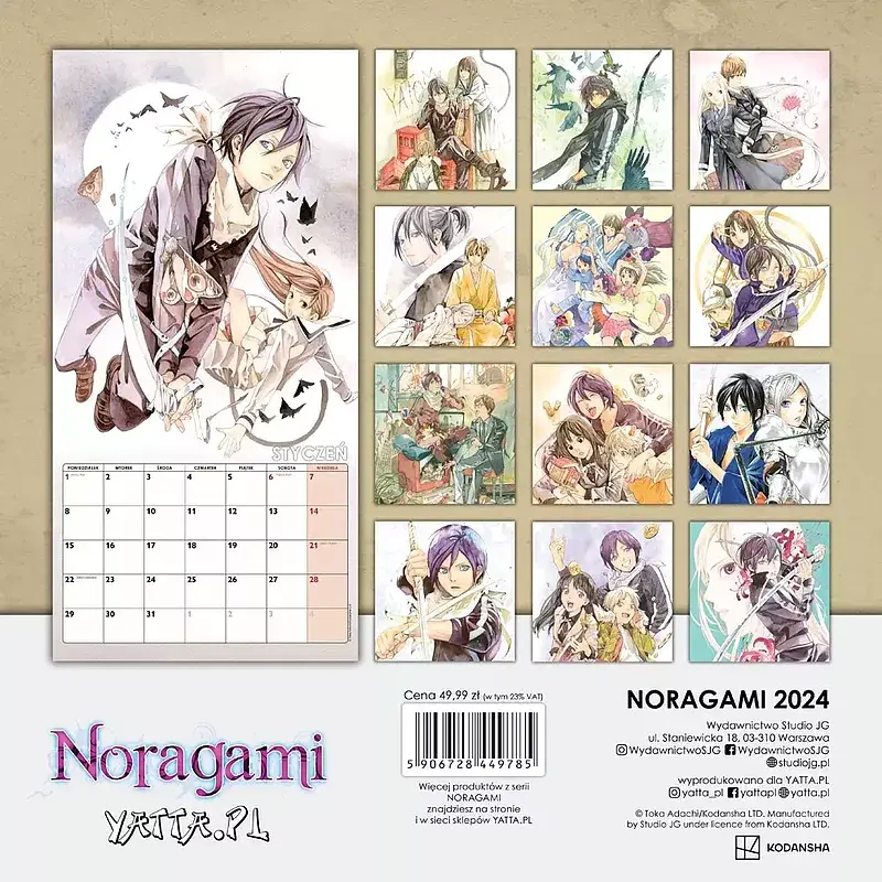 Noragami - Kalendarz ścienny 2024