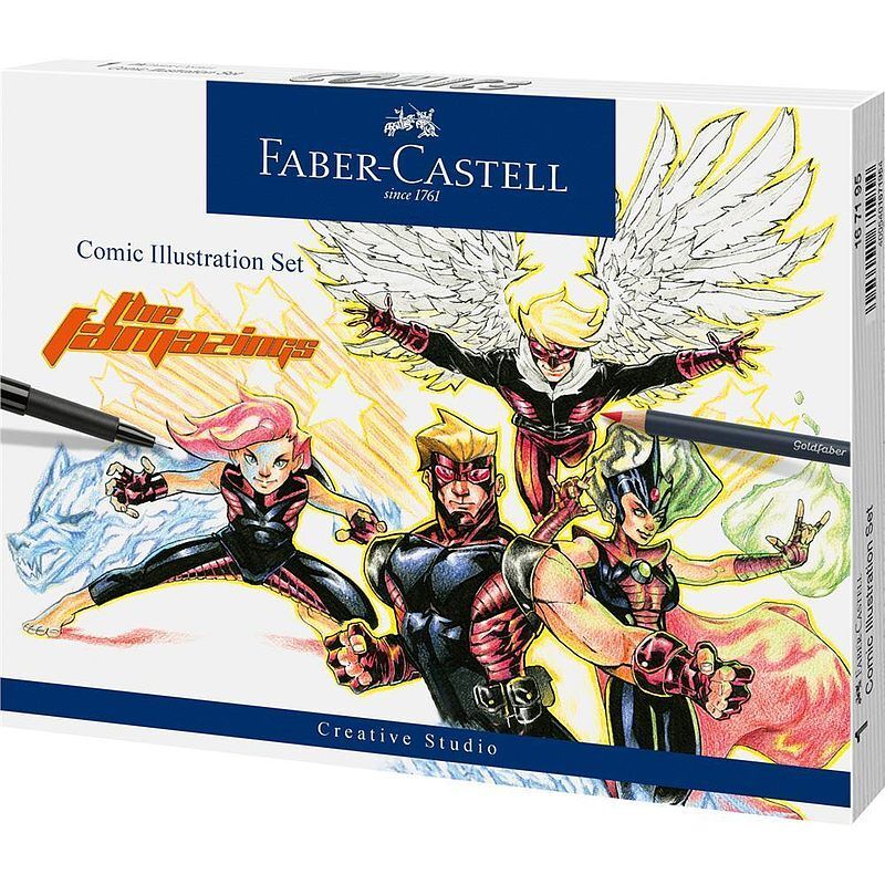 Zestaw do rysowania komiksów faber-castell 15 elementów the famazings
