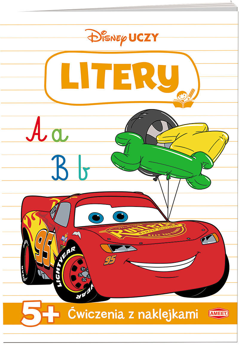 Disney uczy auta ćwiczenia z naklejkami litery udn-9304