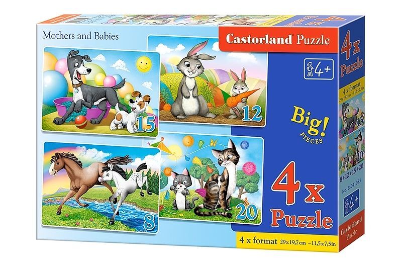Puzzle 4x1 8-12-15-20 elementów Mothers and Babies