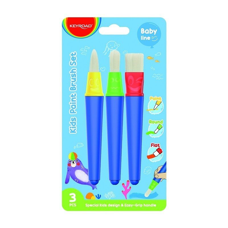 Pędzle keyroad blister mix 3sztuki