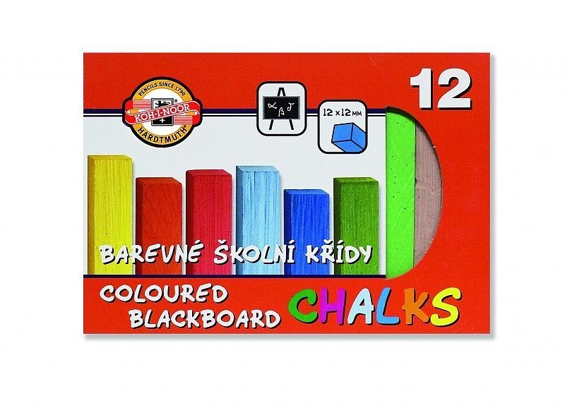 Kreda koh-i-noor kolorowa 112506 do tablic zestaw 12 kolorów