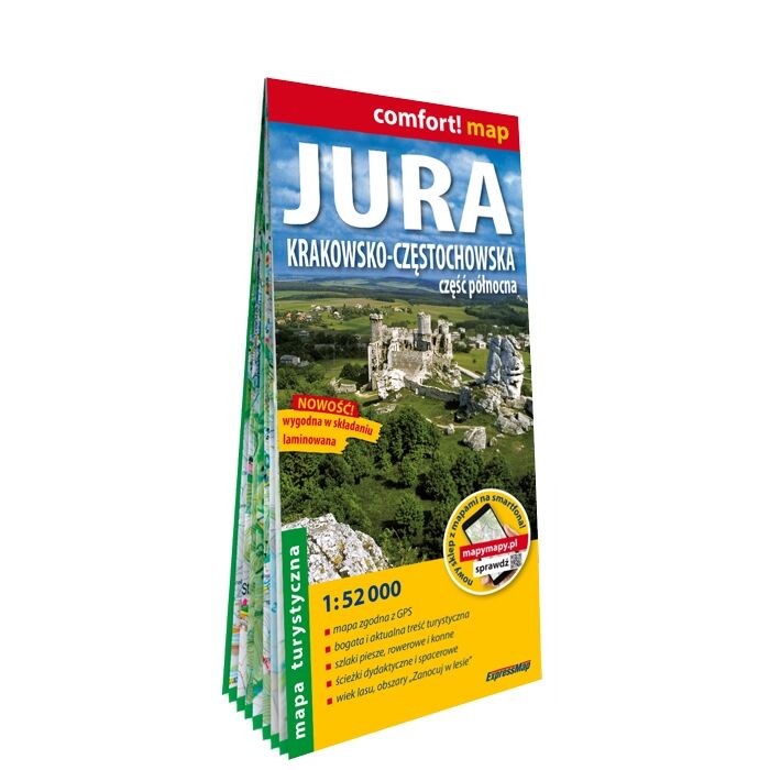 Jura Krakowsko-Częstochowska 1 cz. Północna mapa turystyczna 1:52 000 laminat 2024