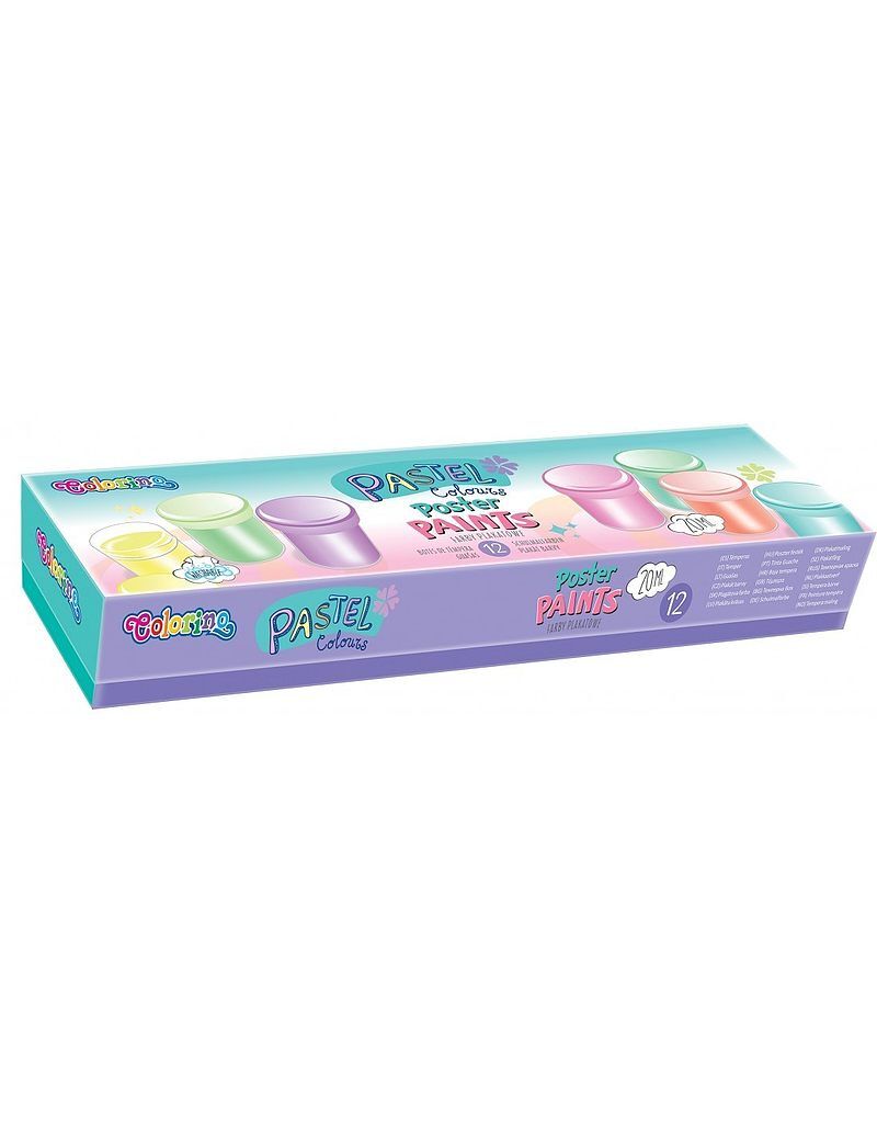 Farby plakatowe colorino kids 12 kolorów 20 ml pastel