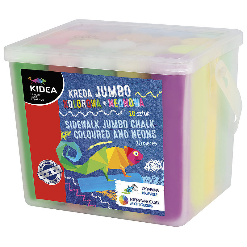 Kreda kidea jumbo kolorowa neonowa 20 sztuk