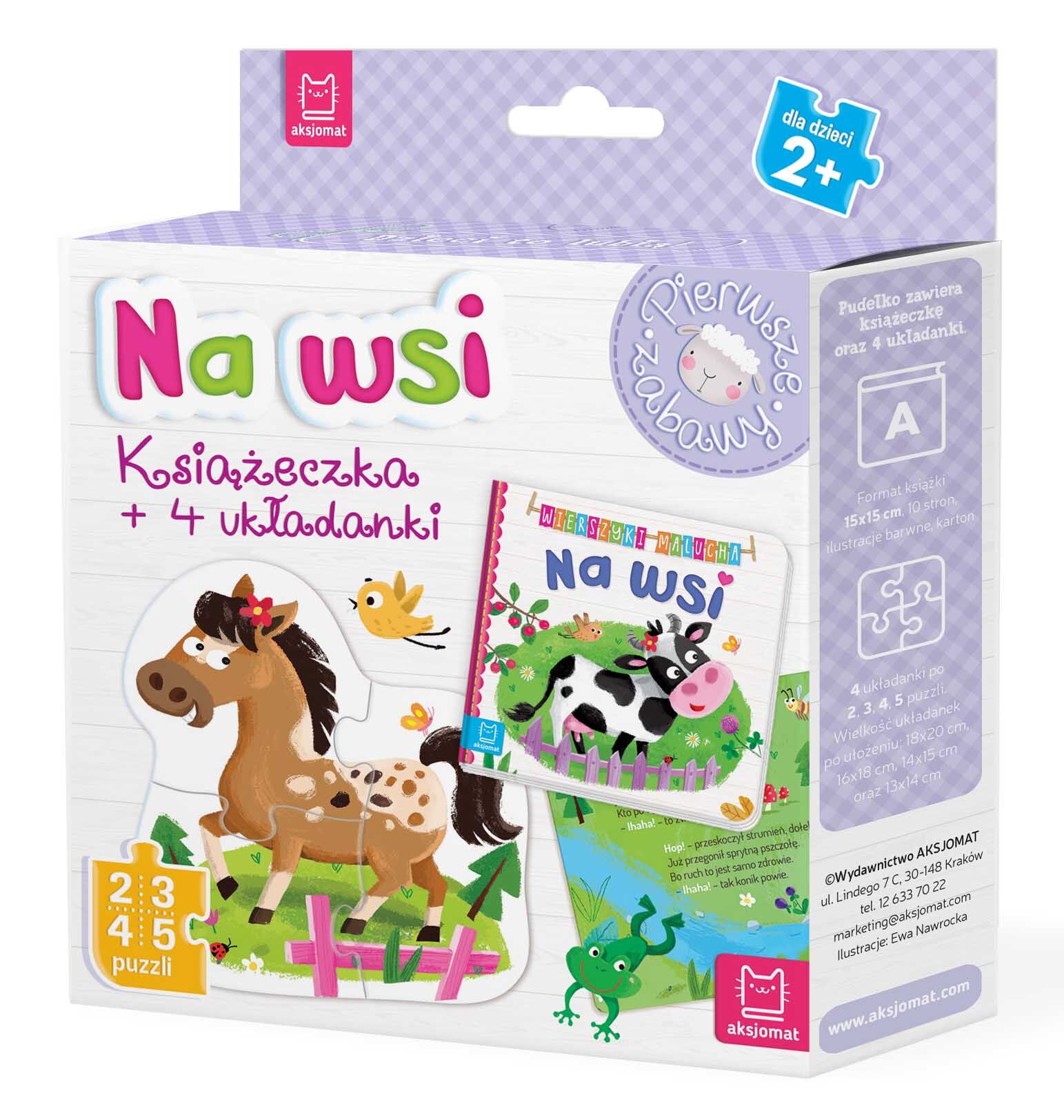 Na wsi. Książeczka i cztery układanki. Puzzle dla malucha.