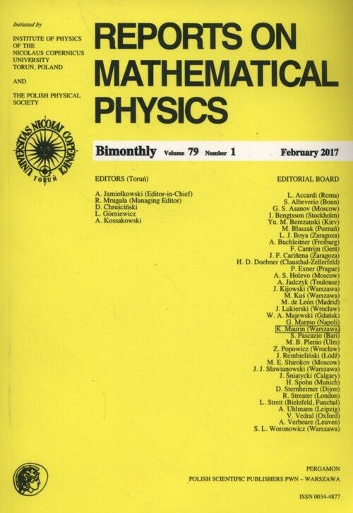 Reports on Mathematical Physics 79/1 2017