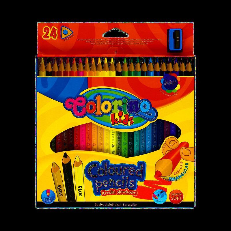 Kredki ołówkowe trójkątne Colorino kids 24 kolory + temperówka