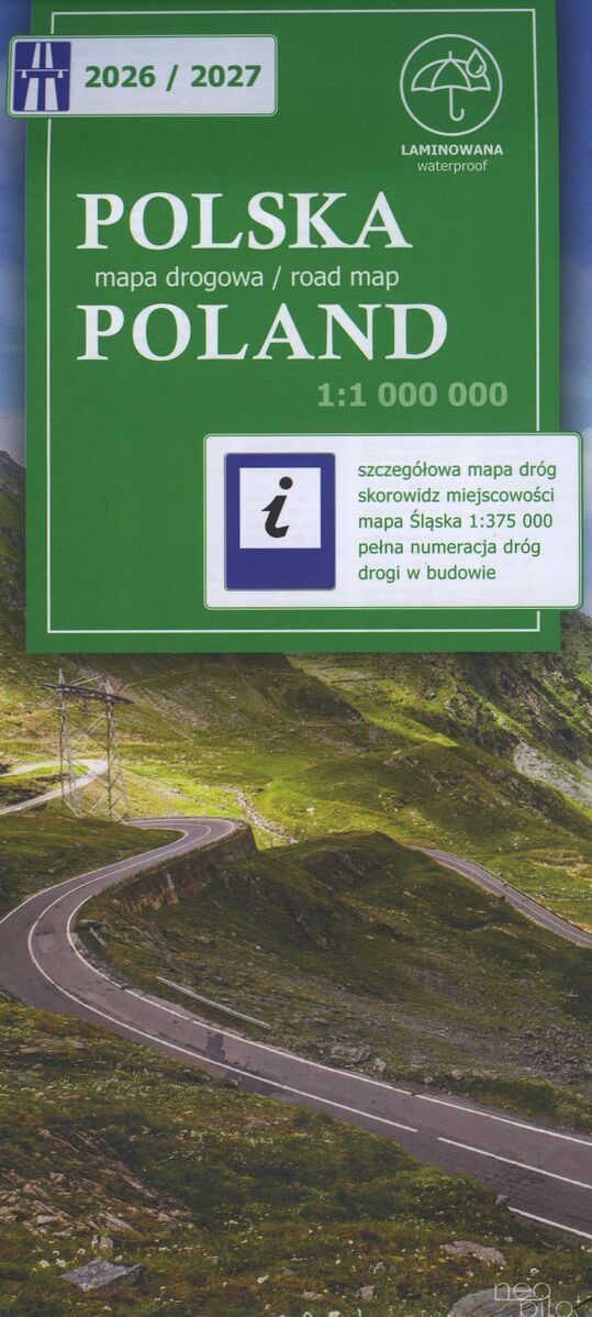 Polska. Mapa drogowa w skali 1:1 000 000
