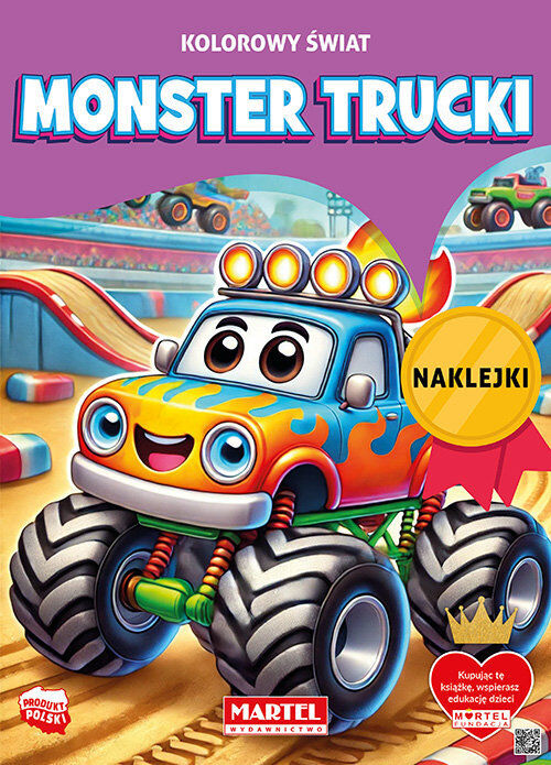 Kolorowy świat. Monster Trucki. Kolorowanka z naklejkami