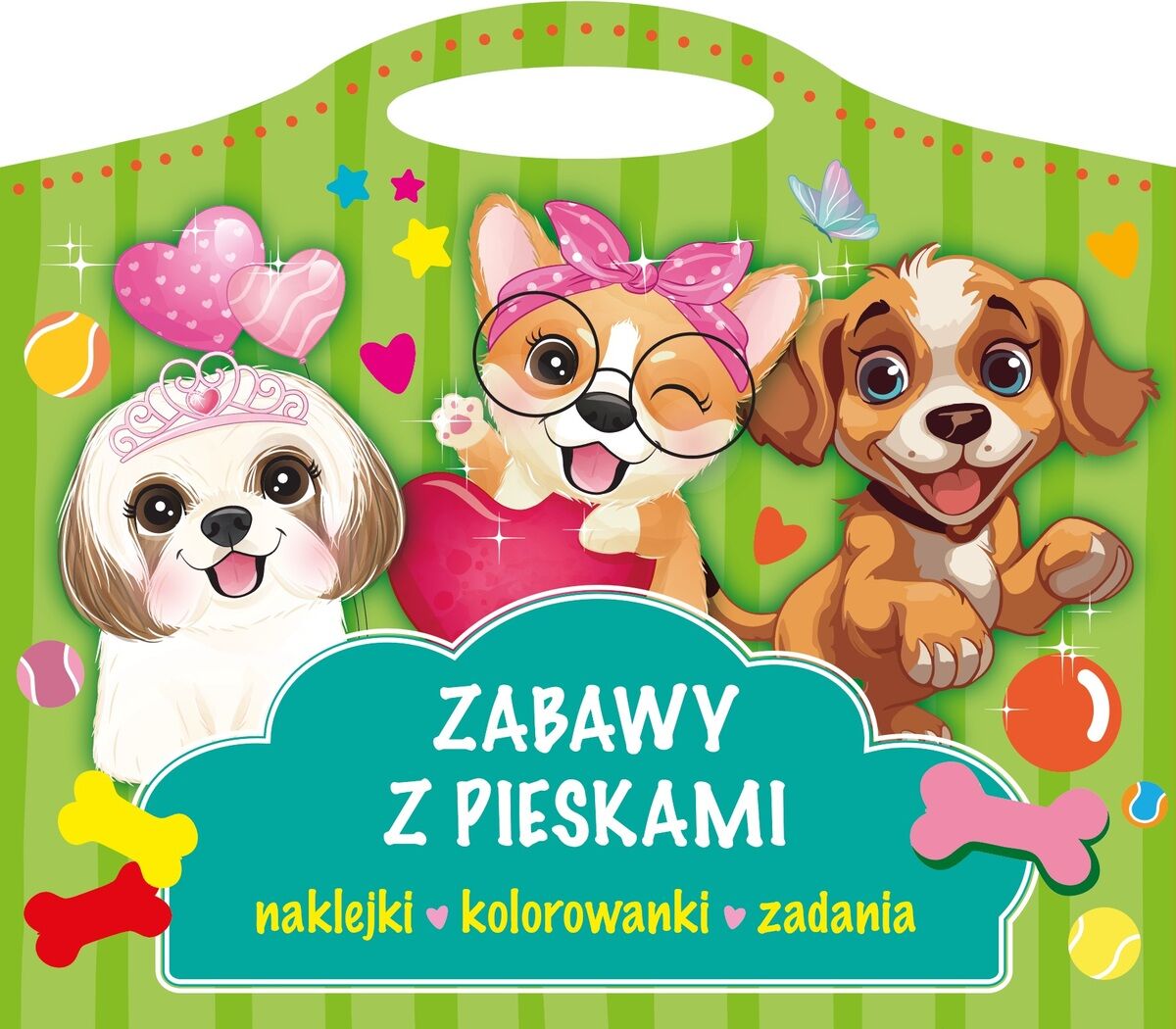 Zabawy z pieskami. Naklejki, kolorowanki, zadania