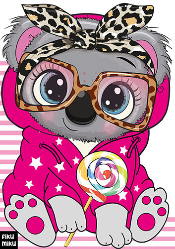 Koala. Kolorowanka z naklejkami