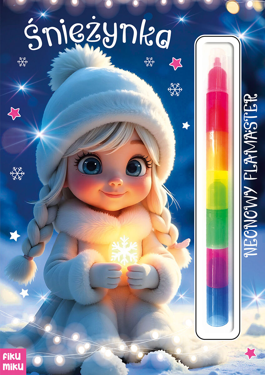Śnieżynka. Neonowy flamaster