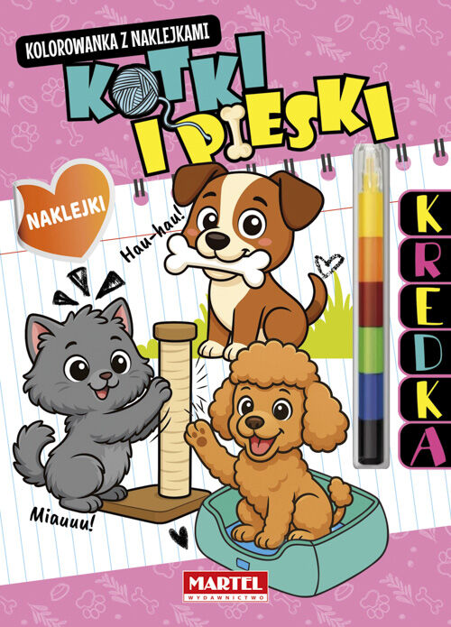 Modułowa kredka. Kotki i pieski z naklejkami